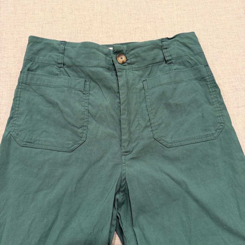 Maeve The Colette Wide Leg Pants Green High Rise Cropped Size 32 Anthropologie - Picture 11 of 13